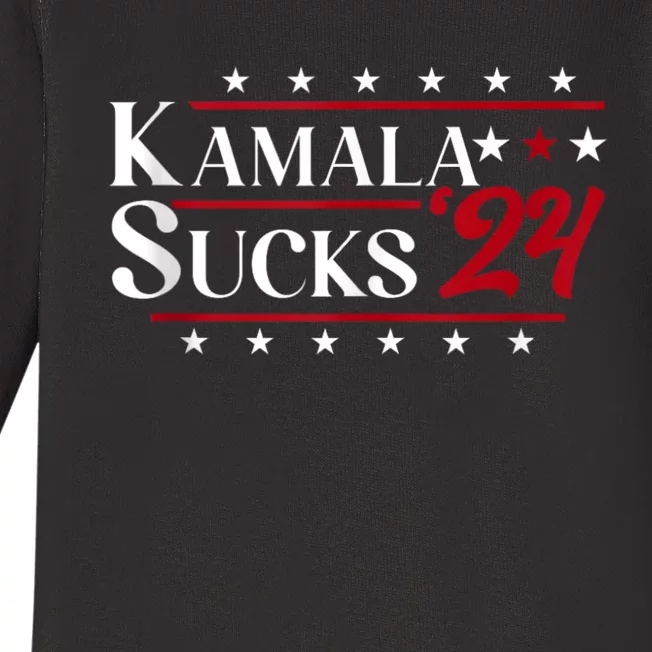 Kamala Sucks 2024 Kamala Harris Baby Long Sleeve Bodysuit