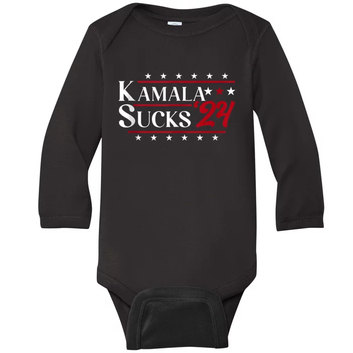 Kamala Sucks 2024 Kamala Harris Baby Long Sleeve Bodysuit