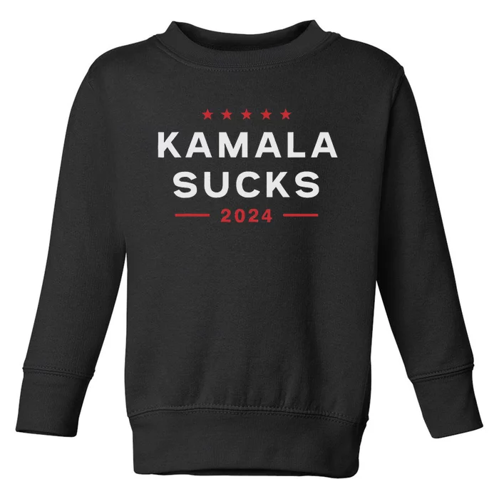 Kamala Sucks 2024 Anti Kamala Harris Toddler Sweatshirt