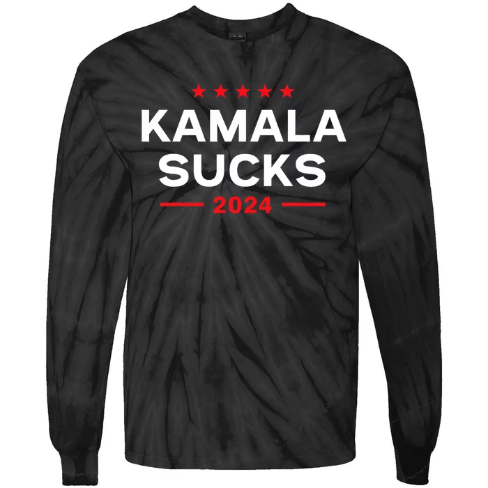 Kamala Sucks 2024 Anti Kamala Harris Tie-Dye Long Sleeve Shirt