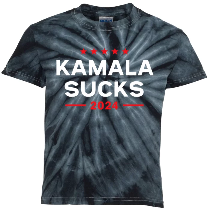 Kamala Sucks 2024 Anti Kamala Harris Kids Tie-Dye T-Shirt