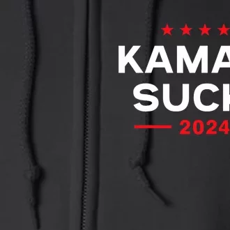 Kamala Sucks 2024 Anti Kamala Harris Full Zip Hoodie