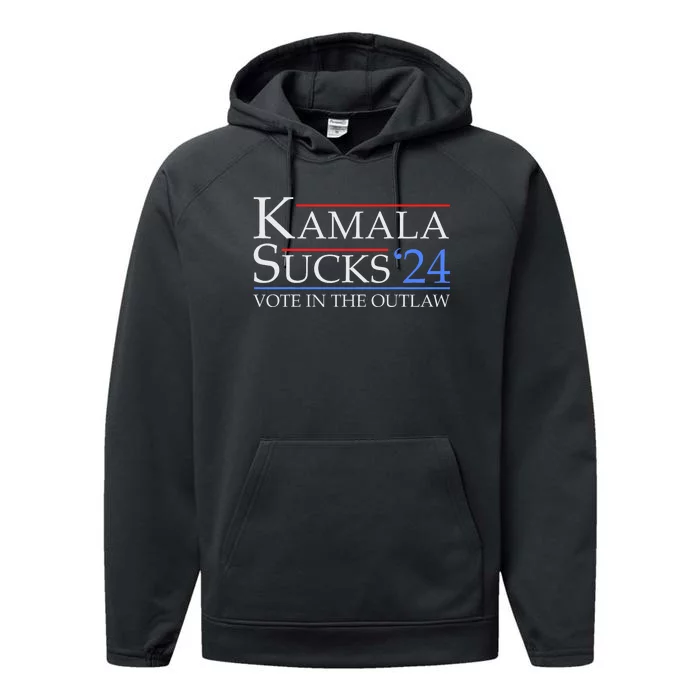 Kamala Sucks 2024 Anti Kamala Pro Trump Supporter 2024 Performance Fleece Hoodie