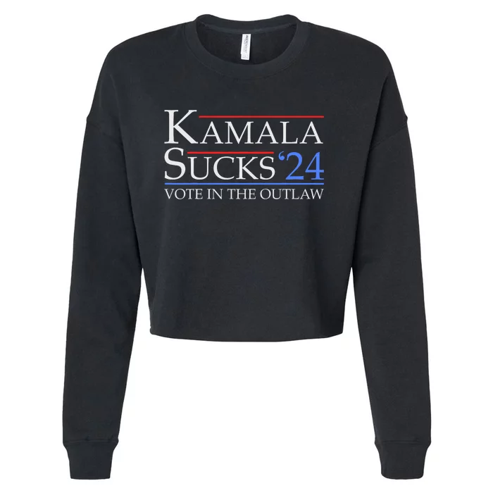 Kamala Sucks 2024 Anti Kamala Pro Trump Supporter 2024 Cropped Pullover Crew