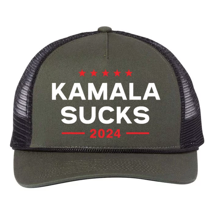 Kamala Sucks 2024 Anti Kamala Harris Retro Rope Trucker Hat Cap