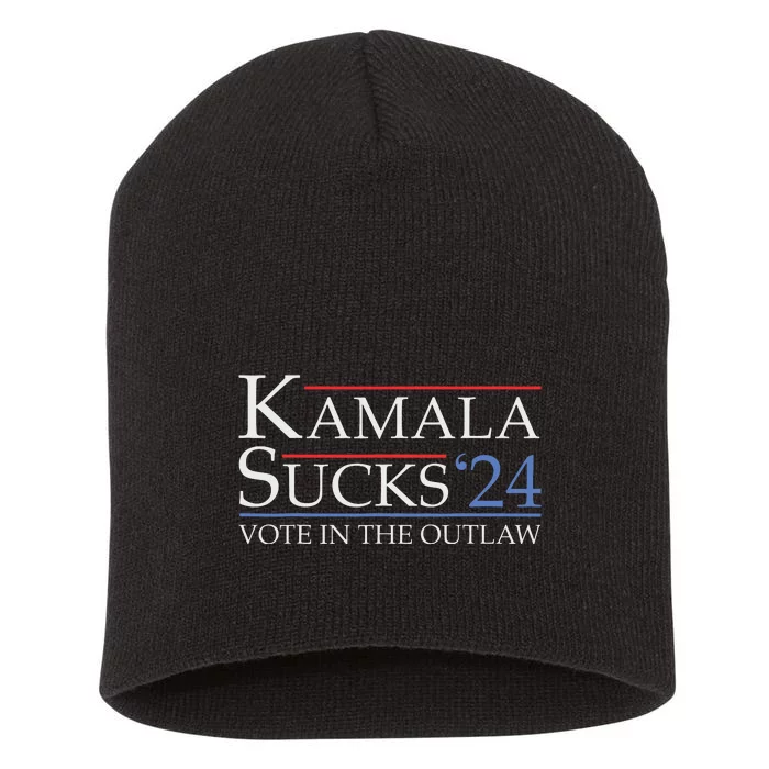 Kamala Sucks 2024 Anti Kamala Pro Trump Supporter 2024 Short Acrylic Beanie