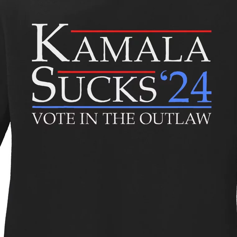 Kamala Sucks 2024 Anti Kamala Pro Trump Supporter 2024 Ladies Long Sleeve Shirt