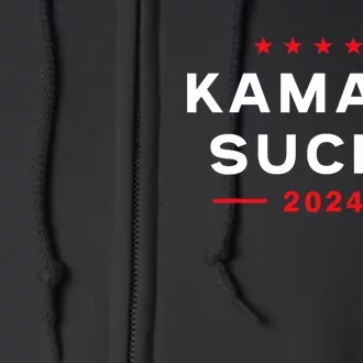 Kamala Sucks 2024 Anti Kamala Harris Full Zip Hoodie