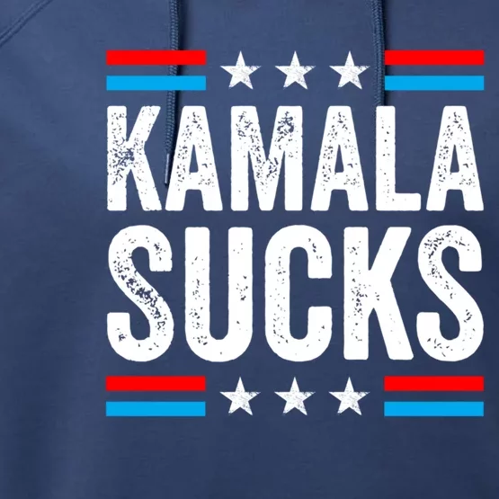 Kamala Sucks 2024 Anti Kamala Harris Us Election Political Gift Performance Fleece Hoodie