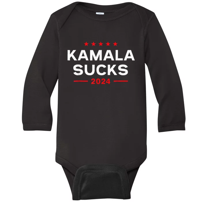 Kamala Sucks 2024 Anti Kamala Baby Long Sleeve Bodysuit