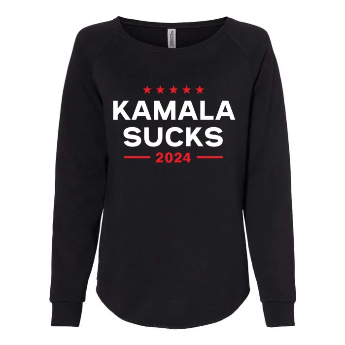 Kamala Sucks 2024 Anti Kamala Harris Gift Womens California Wash Sweatshirt