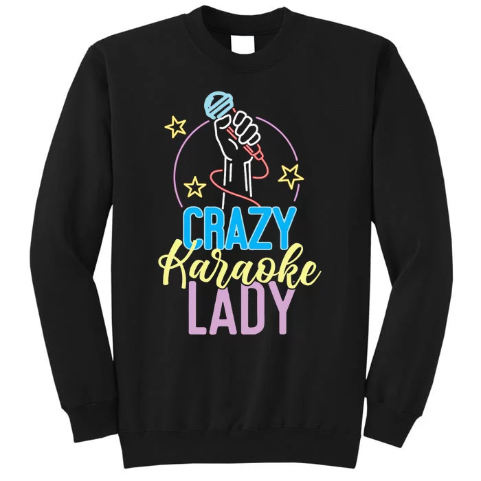 Karaoke Singer 80s Retro Crazy Karaoke Lady Sweatshirt