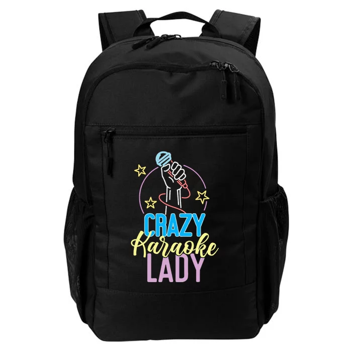 Karaoke Singer 80s Retro Crazy Karaoke Lady Daily Commute Backpack