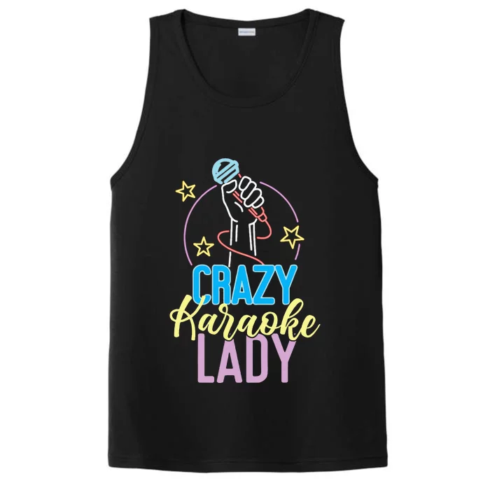 Karaoke Singer 80s Retro Crazy Karaoke Lady Performance Tank