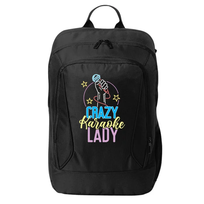 Karaoke Singer 80s Retro Crazy Karaoke Lady City Backpack