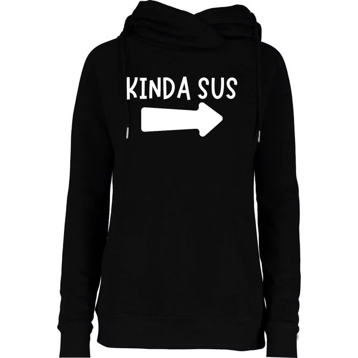 Kinda Sus Arrow Gaming Meme Matching Halloween Costume Womens Funnel Neck Pullover Hood