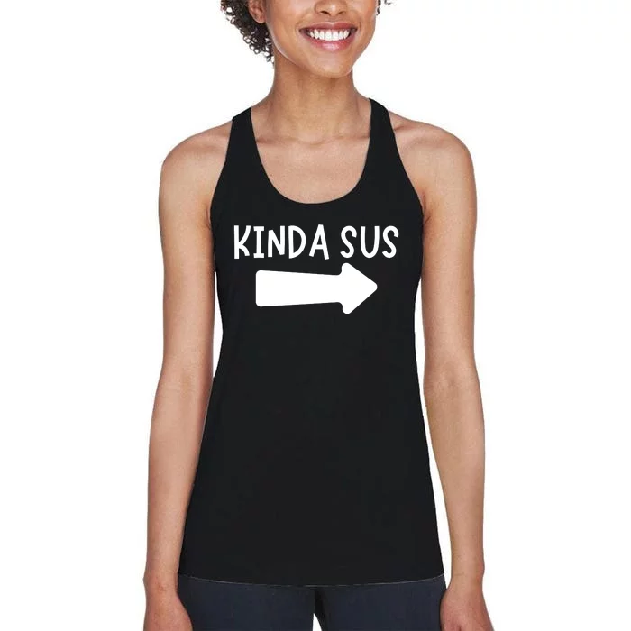 Kinda Sus Arrow Gaming Meme Matching Halloween Costume Women's Racerback Tank