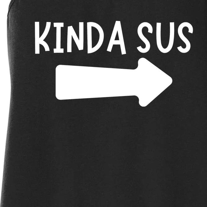 Kinda Sus Arrow Gaming Meme Matching Halloween Costume Women's Racerback Tank