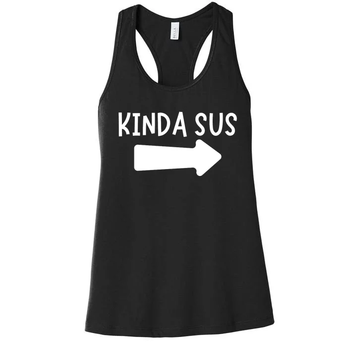 Kinda Sus Arrow Gaming Meme Matching Halloween Costume Women's Racerback Tank