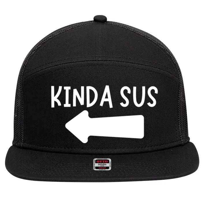 Kinda Sus Arrow Gaming Meme Matching Halloween Costume 7 Panel Mesh Trucker Snapback Hat