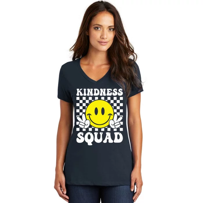 Kindness Squad Anti Bullying Unity Day Orange Women's V-Neck T-Shirt