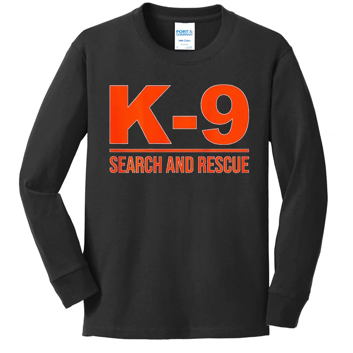 K9 Search And Rescue Sar Emergency Search Team Uniform Kids Long Sleeve Shirt