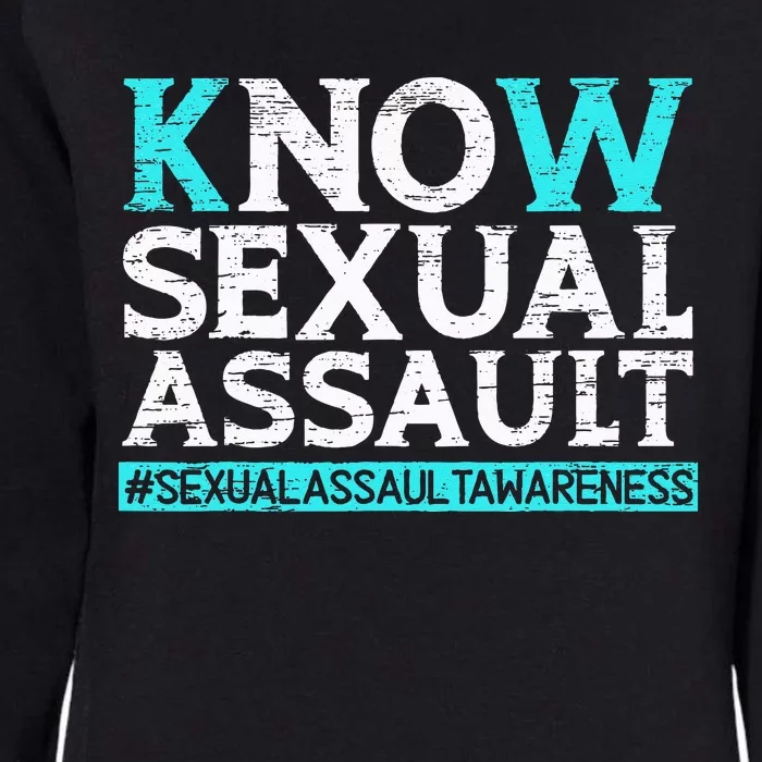 Know Sexual Assault Awareness Stop The Violence Teal Ribbon Womens California Wash Sweatshirt