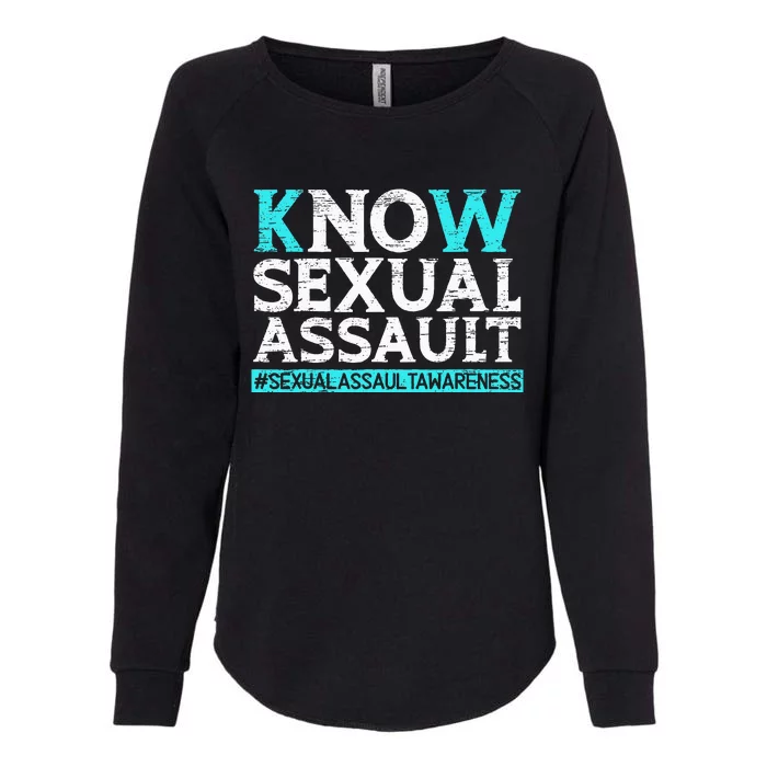 Know Sexual Assault Awareness Stop The Violence Teal Ribbon Womens California Wash Sweatshirt