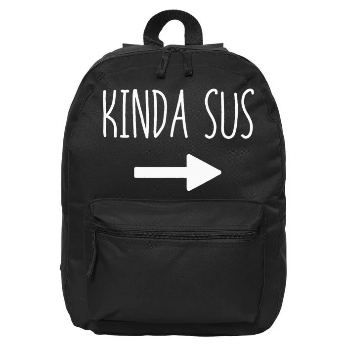 Kinda Sus Arrow Gaming Meme Matching Halloween Costume Funny 16 in Basic Backpack