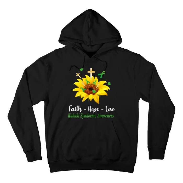 Kabuki Syndrome Awareness Faith Hope Love Sunflower Hoodie