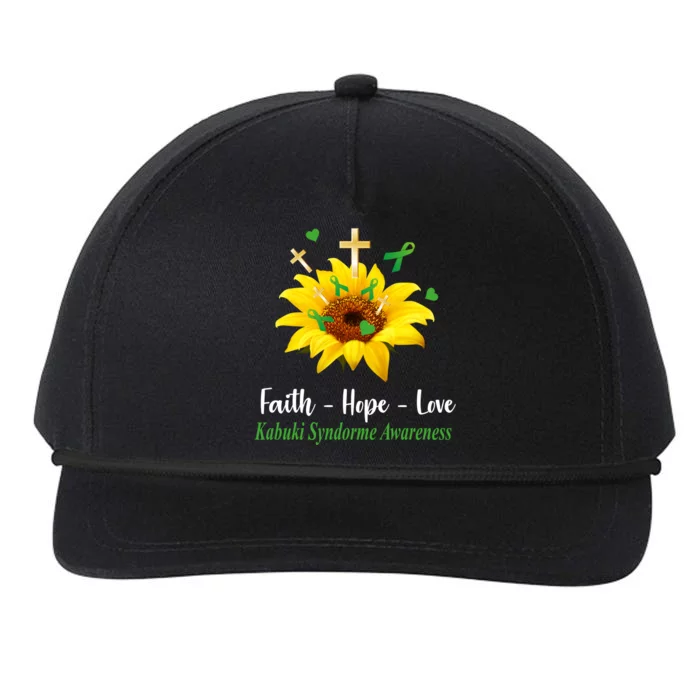 Kabuki Syndrome Awareness Faith Hope Love Sunflower Snapback Five-Panel Rope Hat