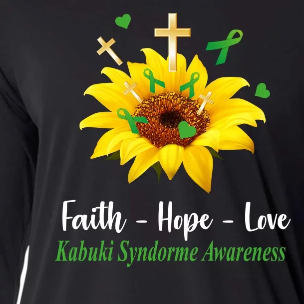 Kabuki Syndrome Awareness Faith Hope Love Sunflower Cooling Performance Long Sleeve Crew