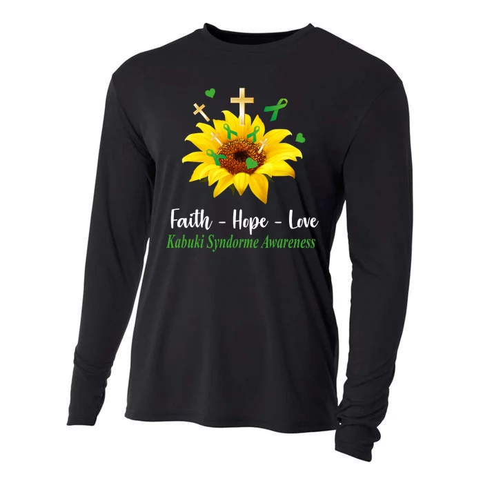 Kabuki Syndrome Awareness Faith Hope Love Sunflower Cooling Performance Long Sleeve Crew