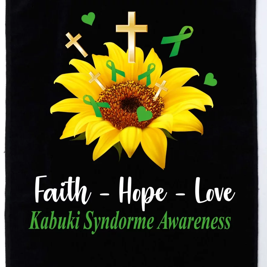 Kabuki Syndrome Awareness Faith Hope Love Sunflower Platinum Collection Golf Towel