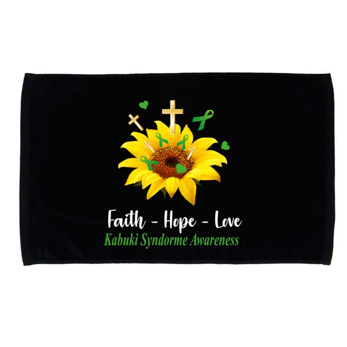 Kabuki Syndrome Awareness Faith Hope Love Sunflower Microfiber Hand Towel