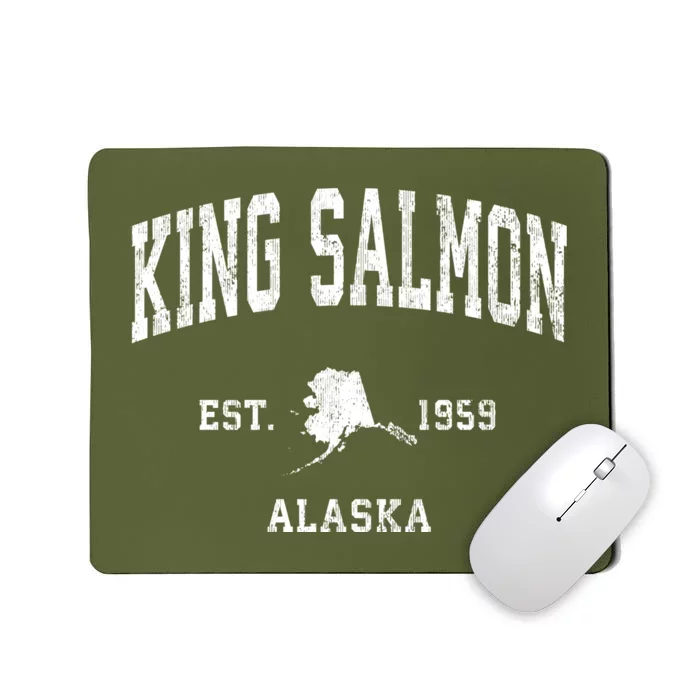 King Salmon Alaska Ak Vintage Athletic Mousepad