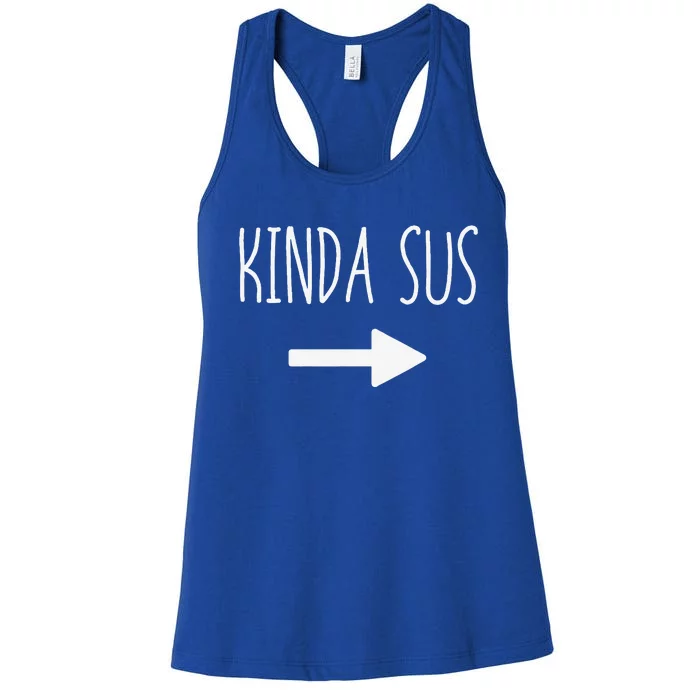 Kinda Sus Arrow Gaming Meme Matching Halloween Costume Funny Women's Racerback Tank