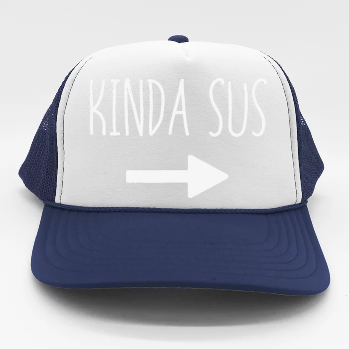 Kinda Sus Arrow Gaming Meme Matching Halloween Costume Funny Trucker Hat