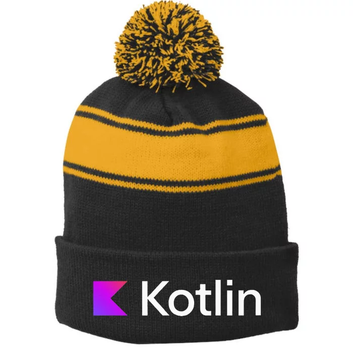 Kotlin Serverside Application Development Programming V1 Stripe Pom Pom Beanie