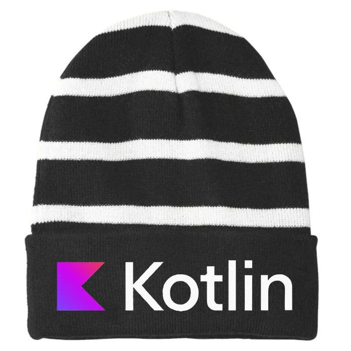 Kotlin Serverside Application Development Programming V1 Striped Beanie with Solid Band