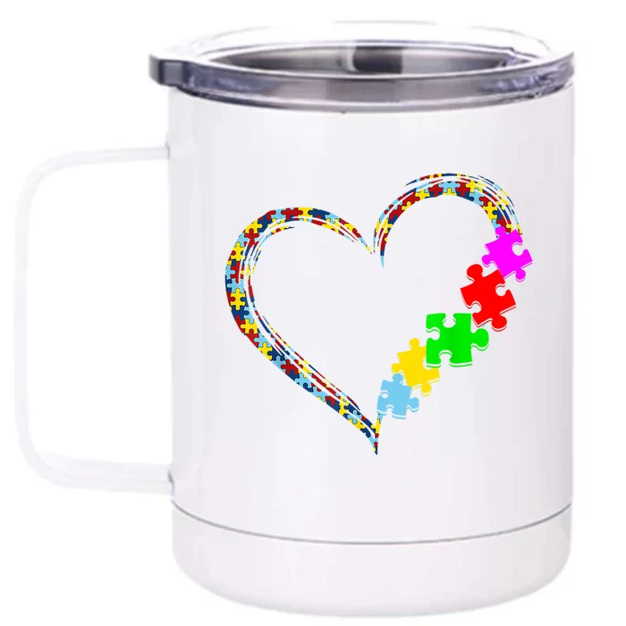 Keep Staring At You Might Cure My Autism Awareness Puzzle Cute Gift Front & Back 12oz Stainless Steel Tumbler Cup