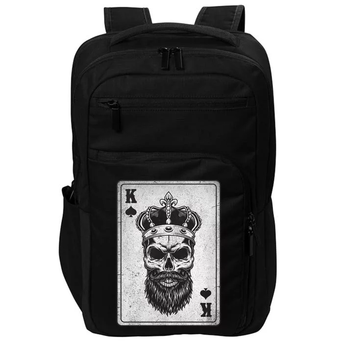 King Skull And Queen 2/2 Card Hearts Flush Couple Matching Impact Tech Backpack