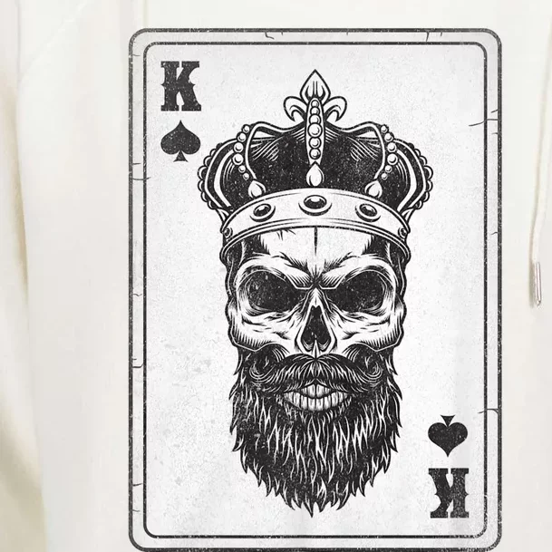 King Skull And Queen 2/2 Card Hearts Flush Couple Matching Womens Funnel Neck Pullover Hood