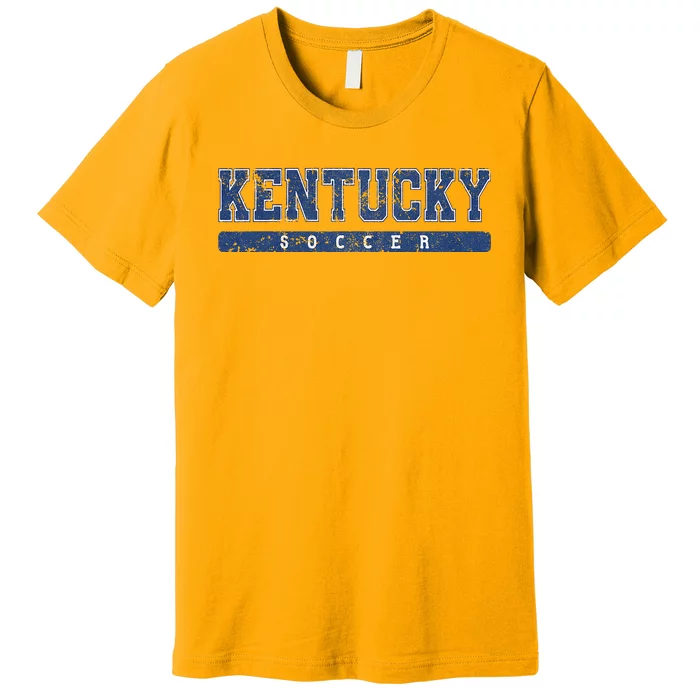 Kentucky Soccer Blue Vintage Text Premium T-Shirt