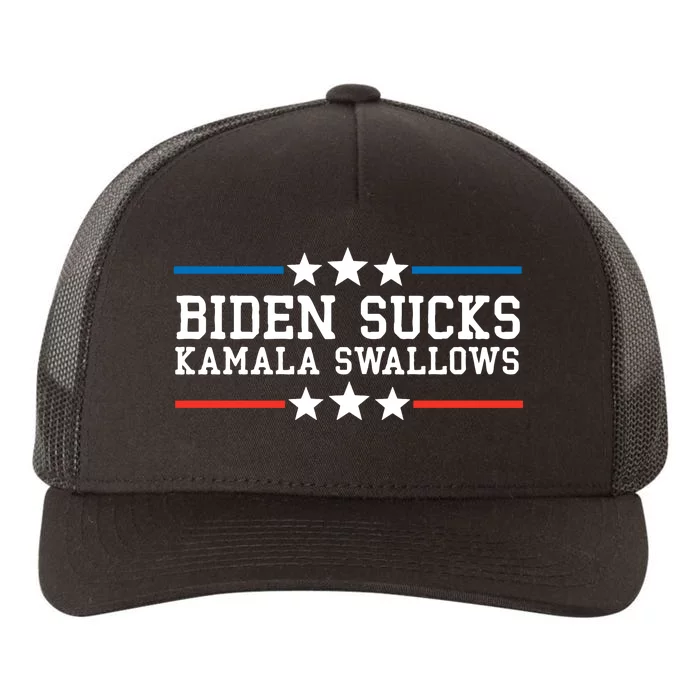 Kamala Swallows Biden Sucks Yupoong Adult 5-Panel Trucker Hat