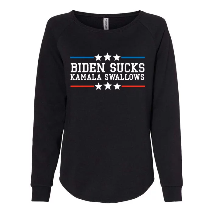 Kamala Swallows Biden Sucks Womens California Wash Sweatshirt