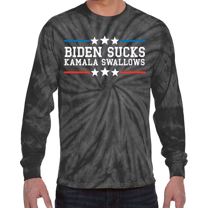 Kamala Swallows Biden Sucks Tie-Dye Long Sleeve Shirt