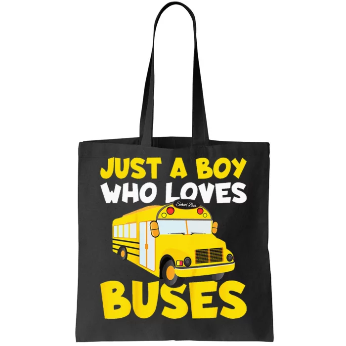 Kids School Bus Costume Just A Who Loves Buses Tote Bag