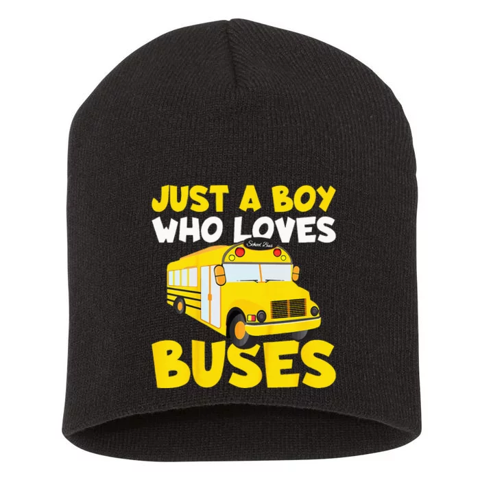 Kids School Bus Costume Just A Who Loves Buses Short Acrylic Beanie