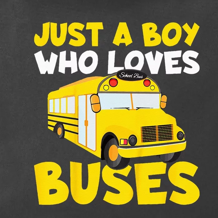 Kids School Bus Costume Just A Who Loves Buses Zip Tote Bag